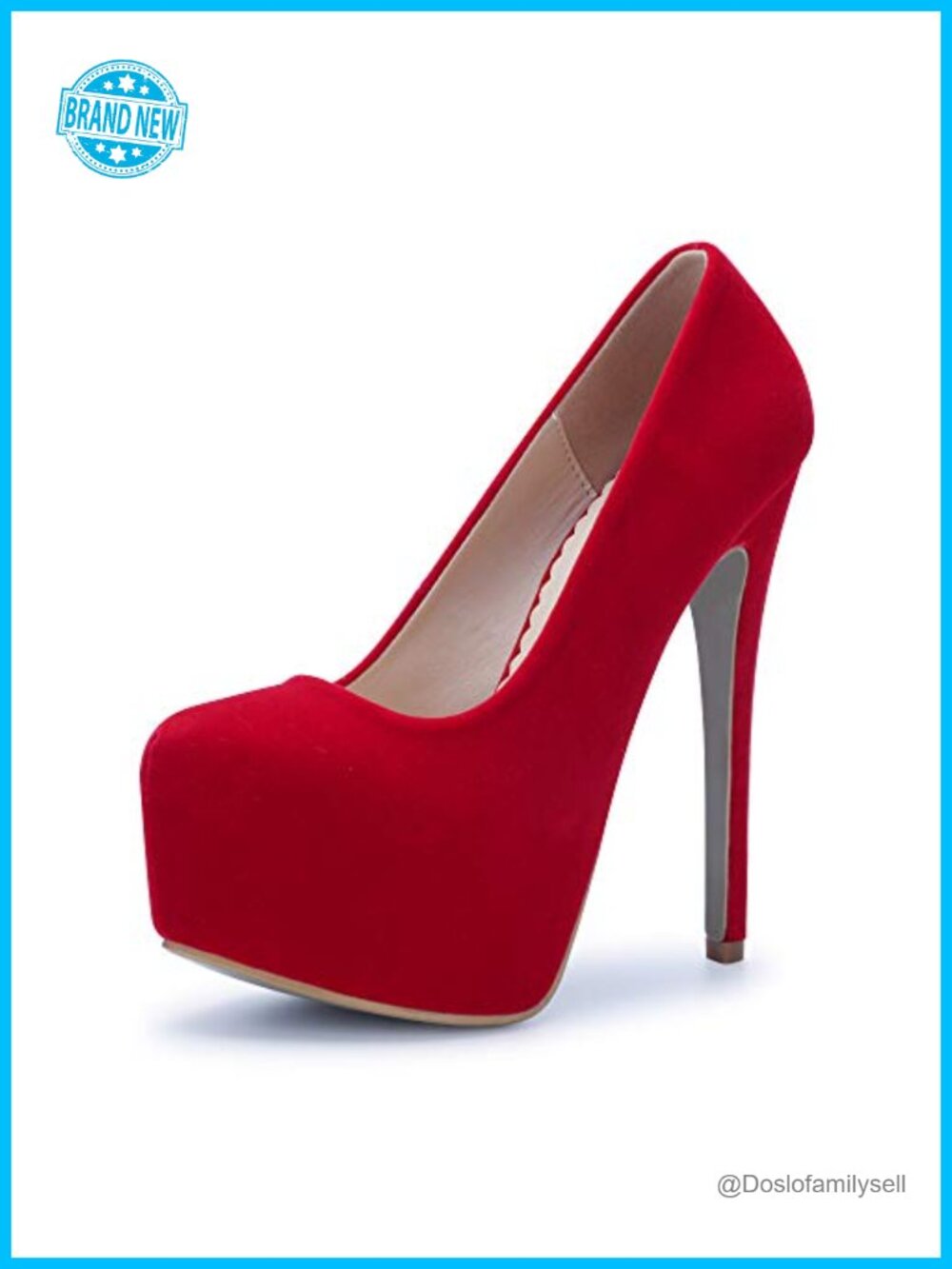 Women's Velvet Stiletto Platform Heels Slip On Pointed Toe Pumps